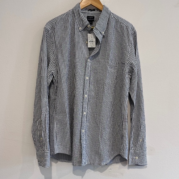 NWT J. Crew Seersucker Shirt - Picture 1 of 5